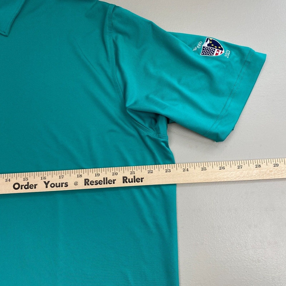 Peter Millar Summer Comfort Shirt Mens Large Green Solid Performance Jersey Polo - Picture 6 of 11
